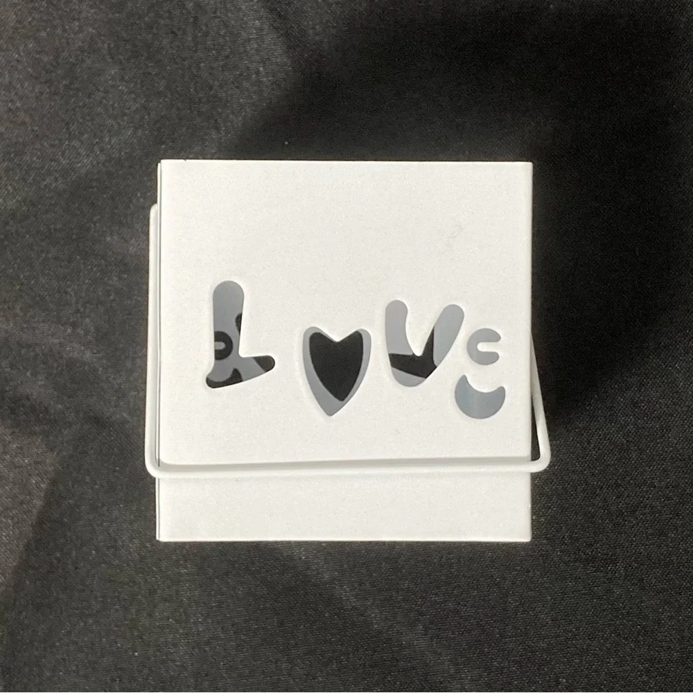 ⭐️ Target Valentine’s Day Metal Square Pail Love Cut-Out 3” x 3” Candle Holder